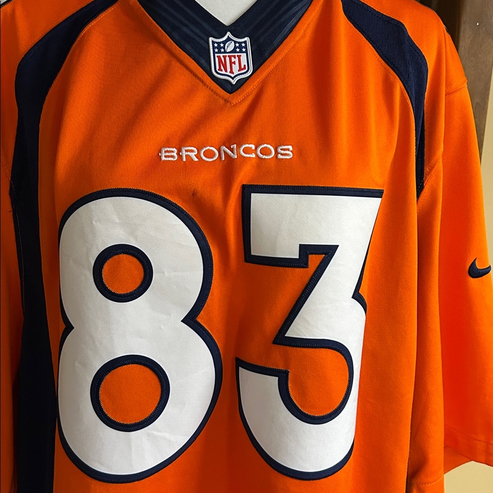 NFL Orange and Navy XXL Jersey Nike Wes Welker On Field Denver Broncos #83 - Picture 2 of 9